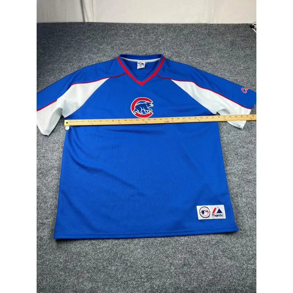 Majestic Chicago Cubs 2X Baseball Jersey Pullover Walking Bear Logo #855